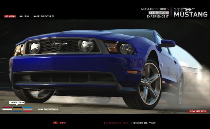 2010 Ford Mustang Farben: Kona Blue Metallic
