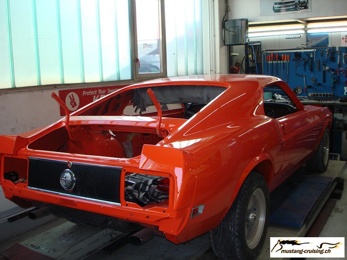 Es ist vollbracht. Ein 1970er Mustang Mach1 in Originalfarbe. Galypso Carol.
