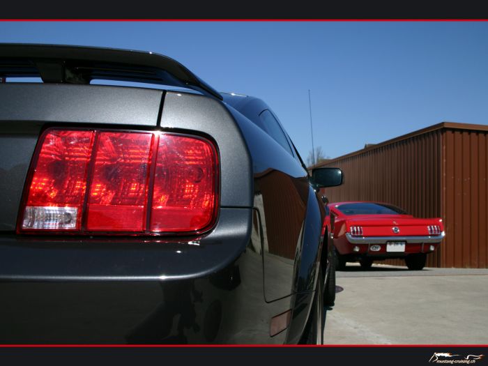2007 Ford Mustang GT alloy grey + 1966 Ford Mustang fastback
Klicke auf das Bild, um es in Wallpapergrösse runterzuladen.

Foto: Jen
