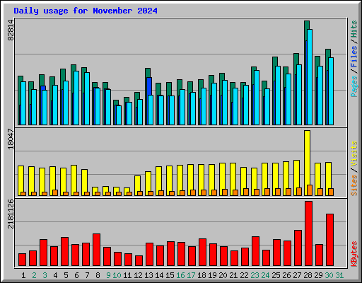 Daily usage for November 2024