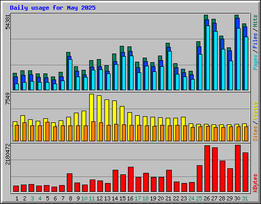 Daily usage for May 2025