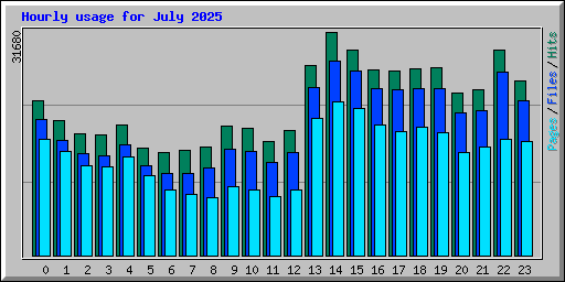 Hourly usage for July 2025